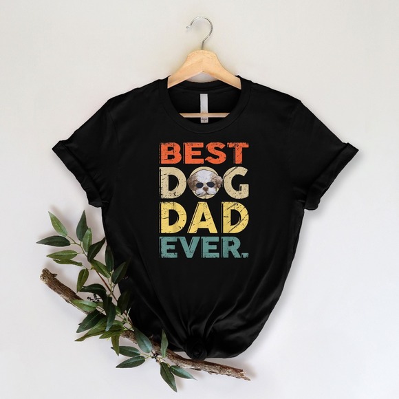 Dog Dad Gift Best Dog Dad Ever Funny Dog Shirt Dog Dad Shirt Mens Dog - Picture 1 of 2